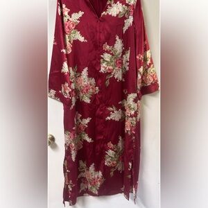 Oscar Dela Renta Pink Label Floral Kaftan Robe House Dress Size Large Designer